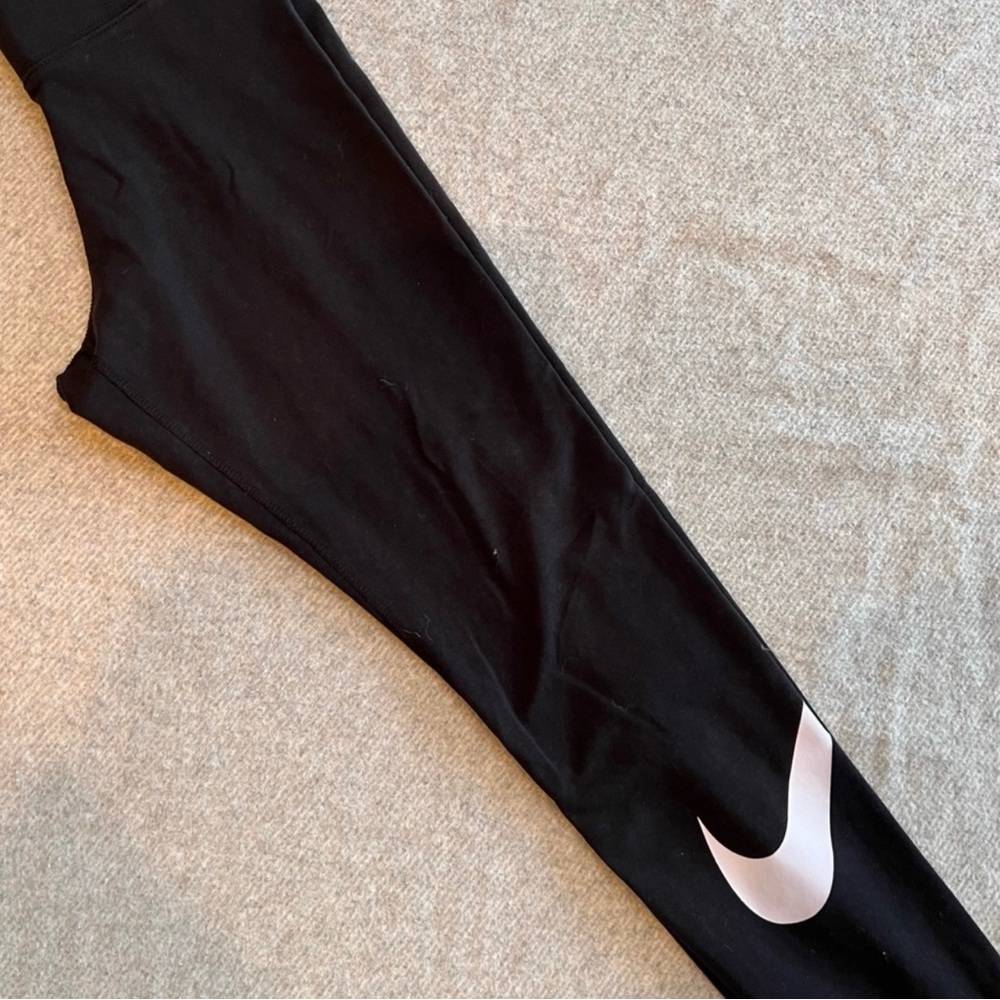 Nike Black Leggings with White Swoosh